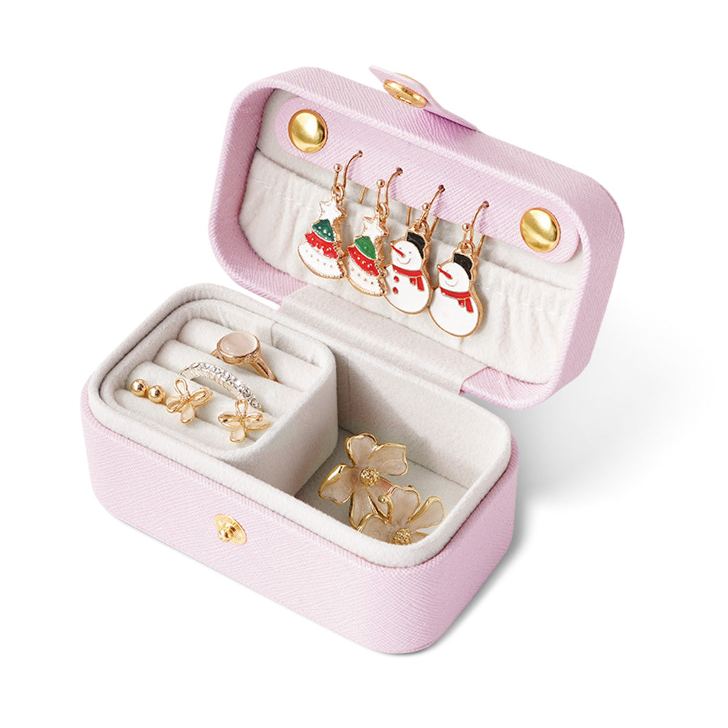MAYCREATE Travel Jewellery Box Earrings Organizer Box Portable Small Jewellery Organizer Holder for Rings, Slim Necklace, Bracelets, Earrings, Ear Studs