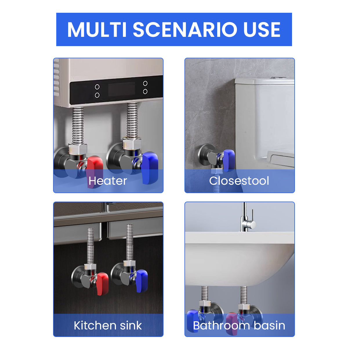 HASTHIP Shower Water Inlet Valve Angle Valve Bathroom Shower System Wall Water Inlet Valve with Control Knob All Copper Gas Water Heater Universal Angle Valve