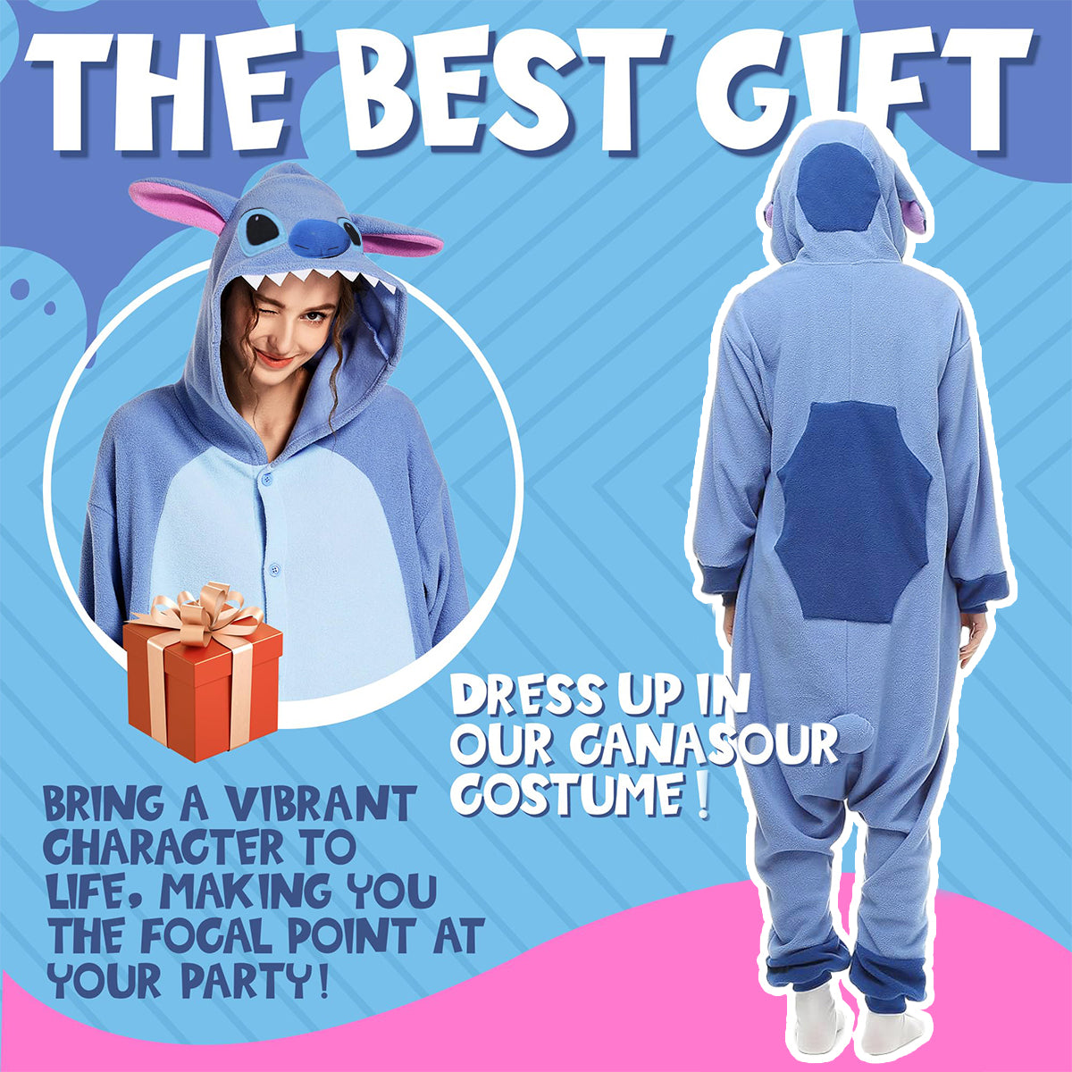 PALAY Adult Onesie Animal Pajamas Blue