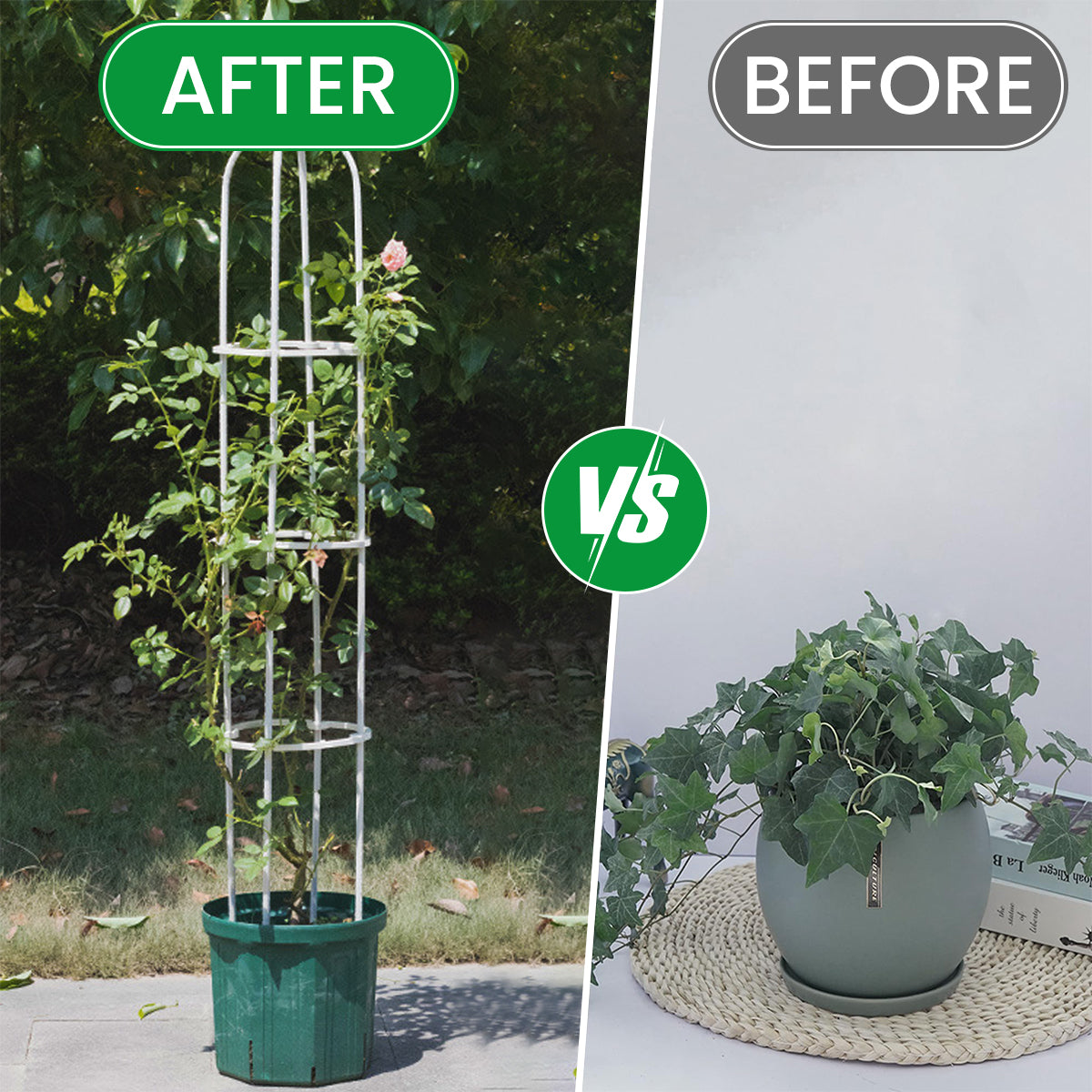 HASTHIP 120cm Climbing Trellis Garden Decorative Plant Flower Trellis Obelisk Trellis Garden DIY Adjustable Climbing Flower Plants Pot for Clematis, Climbing Roses, Tomatoes, Ivy