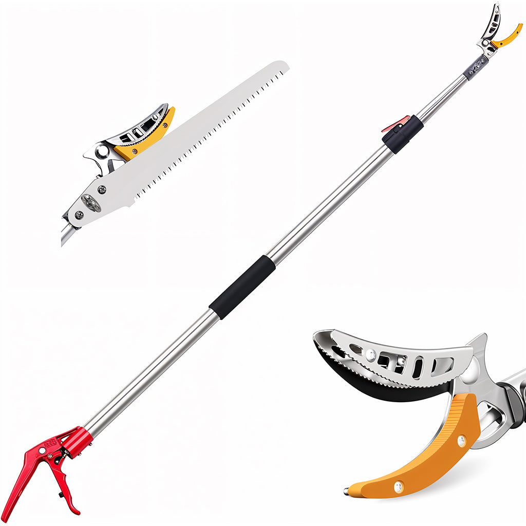 HASTHIP Extendable Tree Pruning Trimmer 5.9-9.8ft Telescopic Fruit Tree Branch Cutter with Saw Blade SK5 Heavy Duty Long Handle Tree Pruning Trimmer Gardening Tree Trimmer