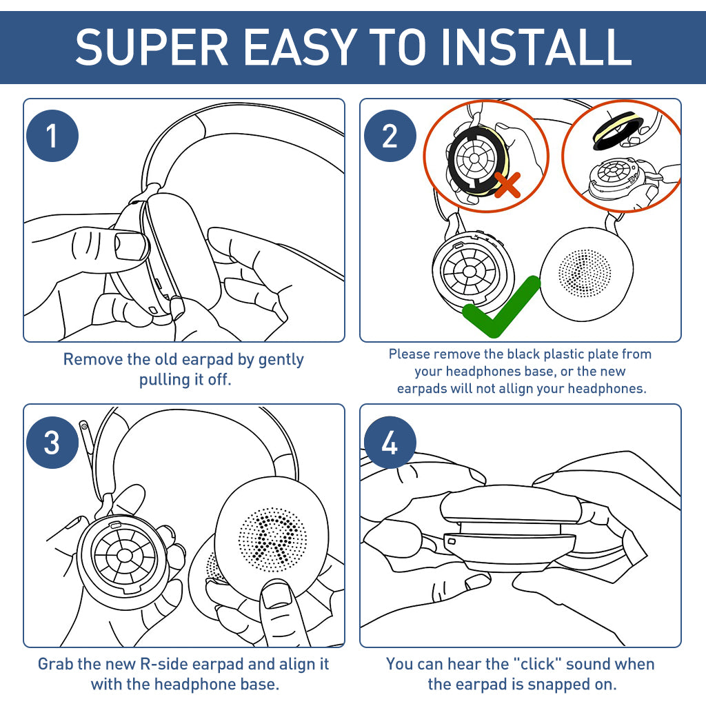 ZORBES Ear Pads - defean Replacement Ear Cushion Cover Compatible with Jabra Evolve2 65 (65MS 65UC USB) / Evolve2 40 (40UC 40MS USB) / Elite 45h On-Ear Wireless Headset,Softer Protein Leather