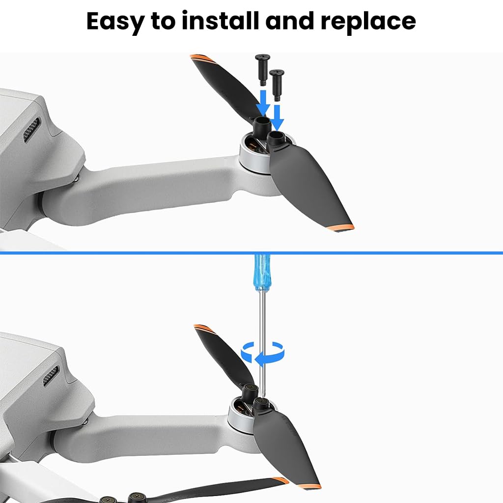 ZORBES DJI Mini 2 Propeller 8pcs DJI Mini 2 Propeller Blades Replacement for DJI Mini 2, Ultral Lightweight Silent Flight Propeller Set with Screwdriver and 12 Screws, No DJI Mini 2