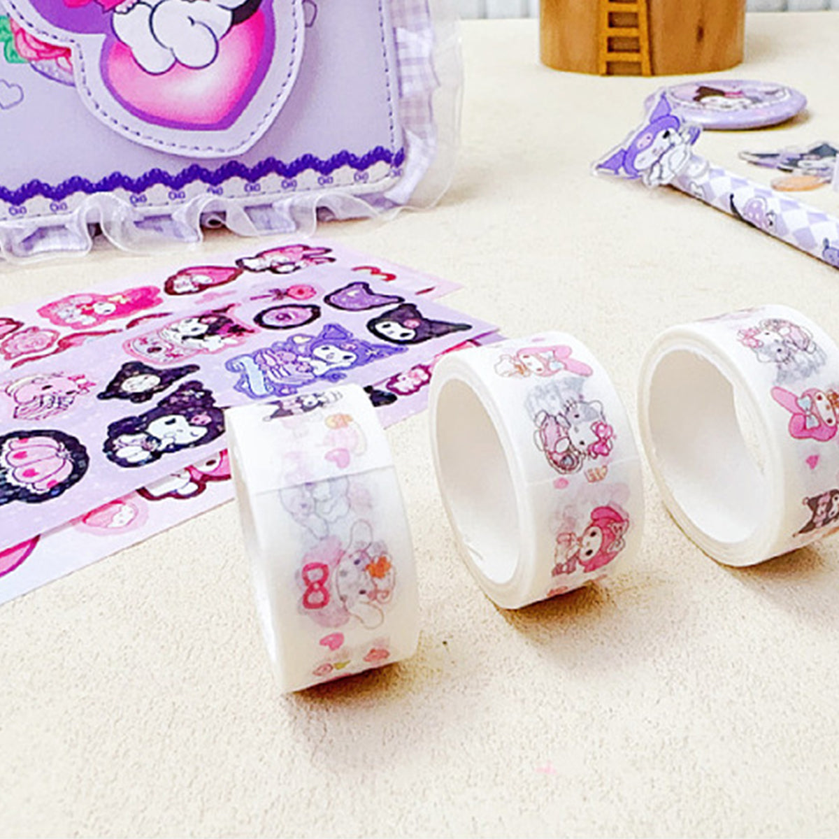 Climberty Kuromi Scrapbooking Gift Set - Includes Pen, Sticky Notes, A5 Notebook & Stationery, Cartoon Kuromi Themed Scrapbooking, School Gift Birthday Gift Christmas Gift for Girls