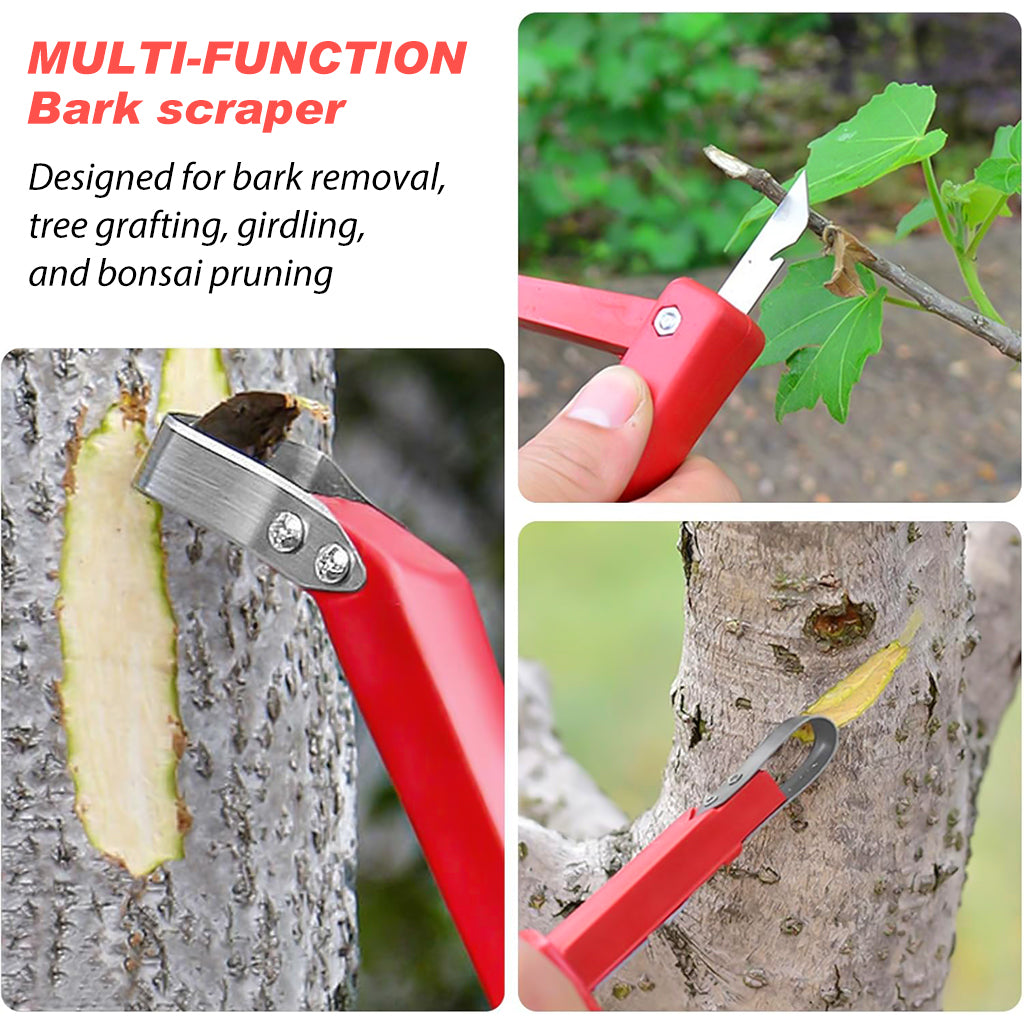 HASTHIP 2Pcs Tree Draw Debarking Spud Folding Dual End Debarking Tool with Cutter Manganese Steel 3 in 1 Bark Removal Tool