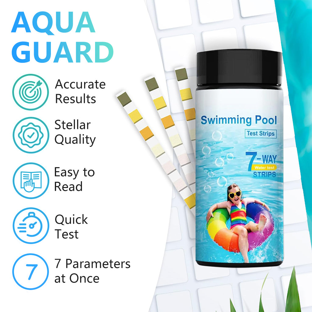 HASTHIP 100 Counts Swimming Pool Water Quality Test Strips Multi Use Water Quality Test Strips for PH, Hardness, Total Alkalinity, Total Chlorine, Bromine, Cyanuric Acid