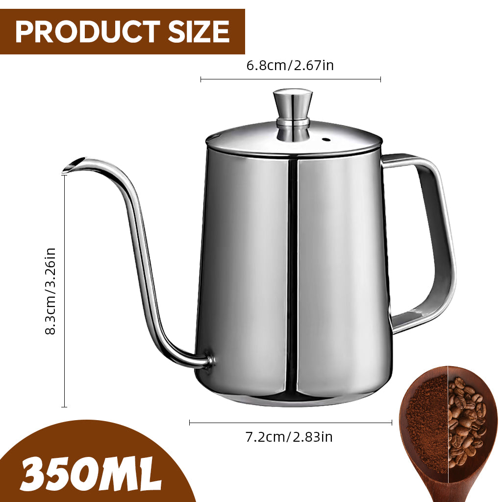 HASTHIP Pour Over Coffee Gooseneck Water Kettle with Lid 350ml Stainless Steel Coffee Pot Gooseneck Kettle Hand Drip Kettle Pour Over Coffee
