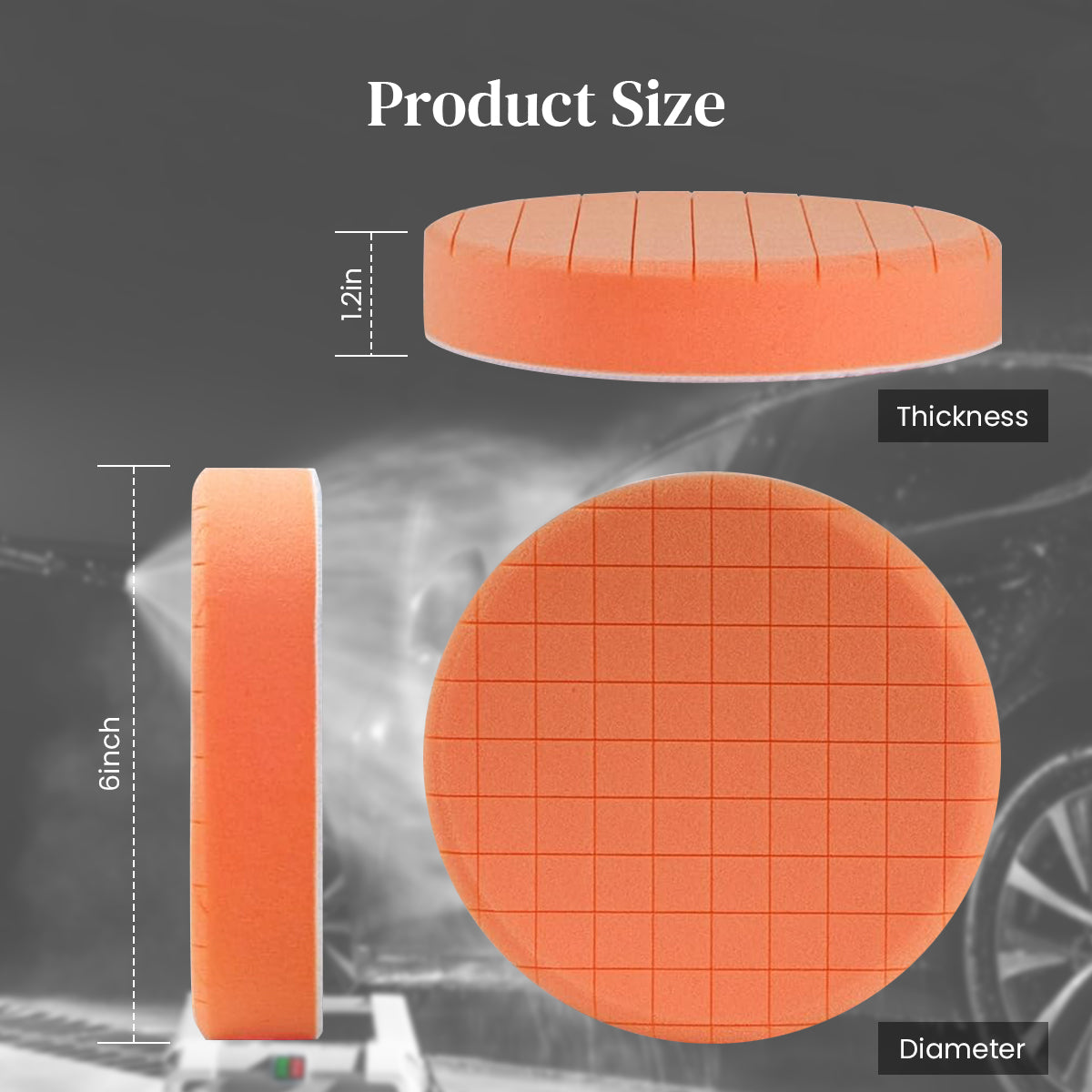 Serplex 5pcs Buffing Polishing Pads for 6 inches Backing Plates Colorful Polishing Sponge Pads Sponge Buffing Pads for Polishing, Finishing, Waxing, Detailing