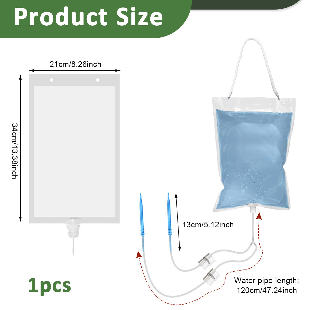 HASTHIP Dual Dripper Plant Watering Device Kit 2L Slow Drip Watering Device Plant Watering Bag with Adjustable Flow Automatical Plant Watering Device for Plant Pots