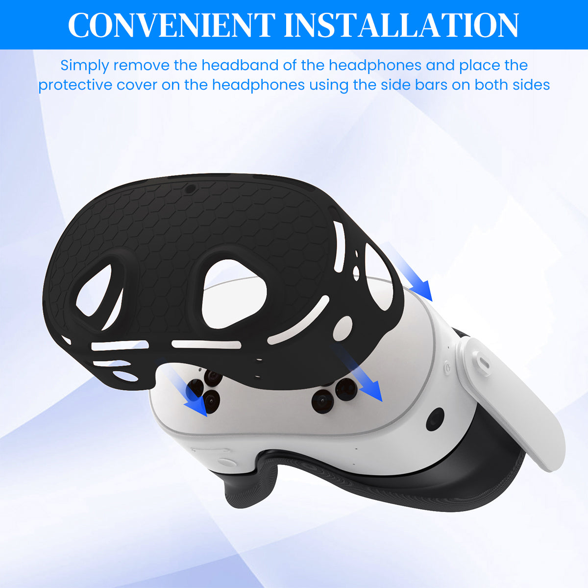ZORBES Skin Cover for Meta Quest 3S VR Headset Anti-Scratch Silicone Cover Anti-Slip Honeycomb Pattern Design Snug Fit Protective Cover VR Headset Accessories, Only Cover