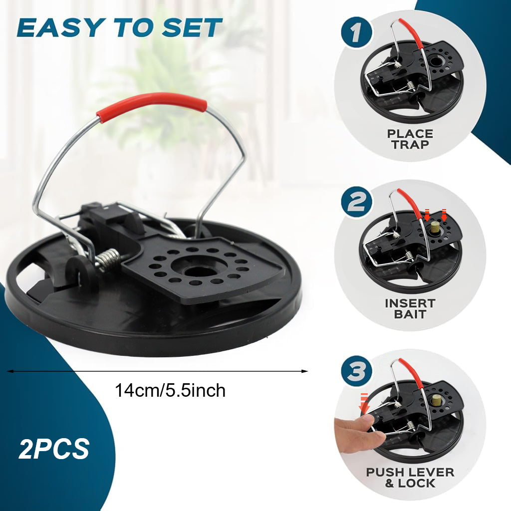 HASTHIP 2-Pack Mice Trap Mouse Trap Quick Response Snap Trap Reuseable Mouse Trap Disk Strong Spring-loaded Round Mouse Trap for Kitchen, Garage