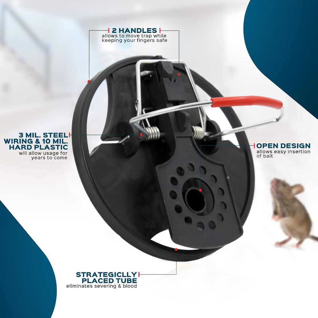 HASTHIP 2-Pack Mice Trap Mouse Trap Quick Response Snap Trap Reuseable Mouse Trap Disk Strong Spring-loaded Round Mouse Trap for Kitchen, Garage