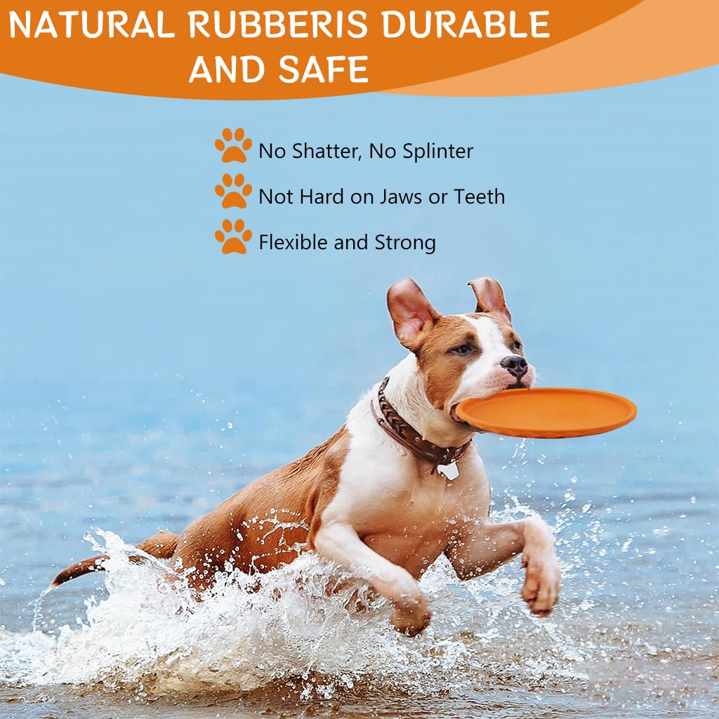 Qpets Dog Toy Throwing Disc 7.2'' TPR Flying Saucer Fun Flying Saucer Fly and Catch Outdoor Dog Toy Flying Disc Dog Sports Disc Chasing Toy for Training