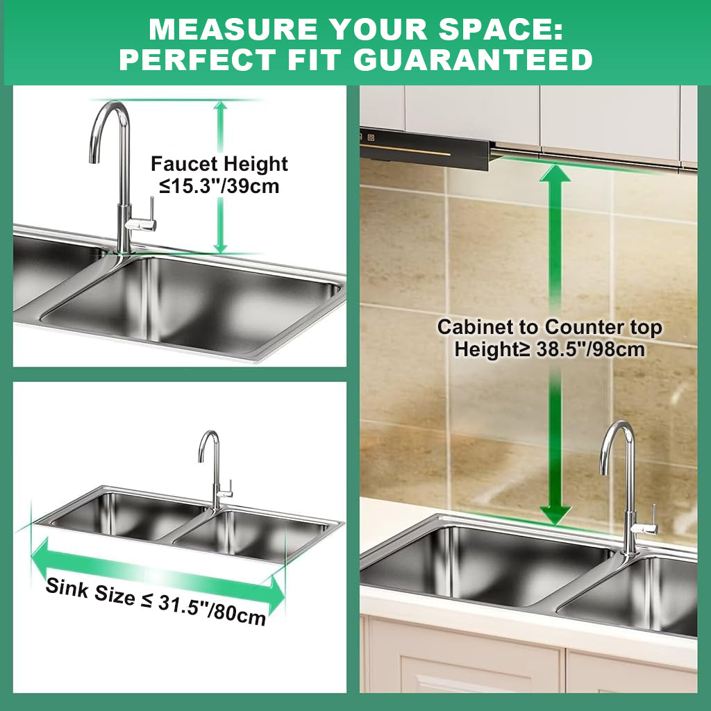 HASTHIP Kitchenware Storage Rack Stainless Steel Over The Sink Kitchen Organizer Double Layer Cup Holder Dish Drainer Rack Kitchen Organizer, 33.5x10x31.9inches