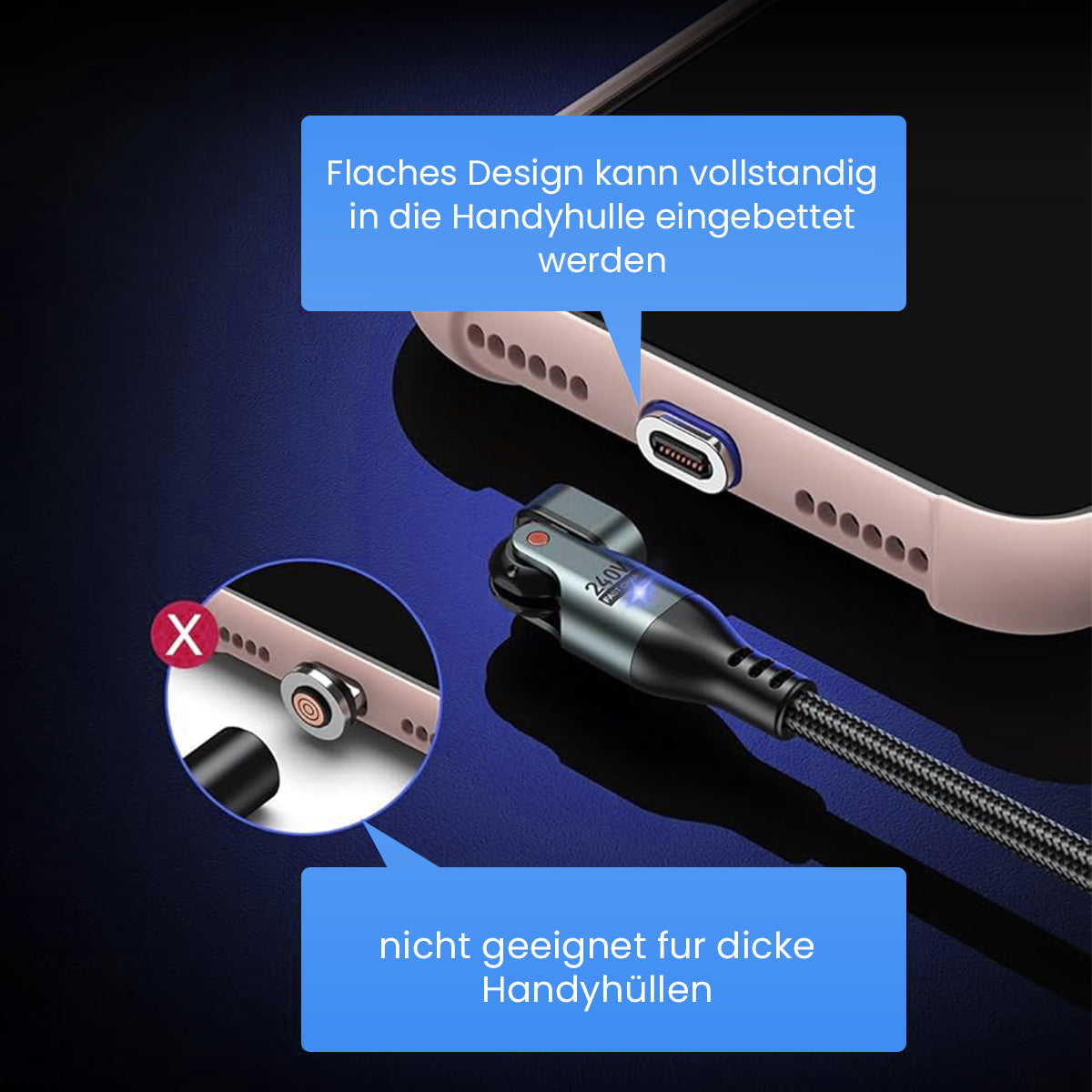 Verilux 240W USB C Cable Flexible Magnetic USB C Connector Design Fast Charging USB C Male to USB C Male Cable Support Data Transfer Universal 5.9ft USB Cable for Phone, Tablet