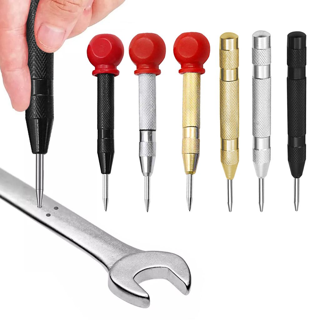 Serplex Heavy Duty Automatic Center Punch, Perfect Automatic Center Punch for Metal, Wood, Plastic, Glass, and Marble, Features Spring Loaded Center Punch Design