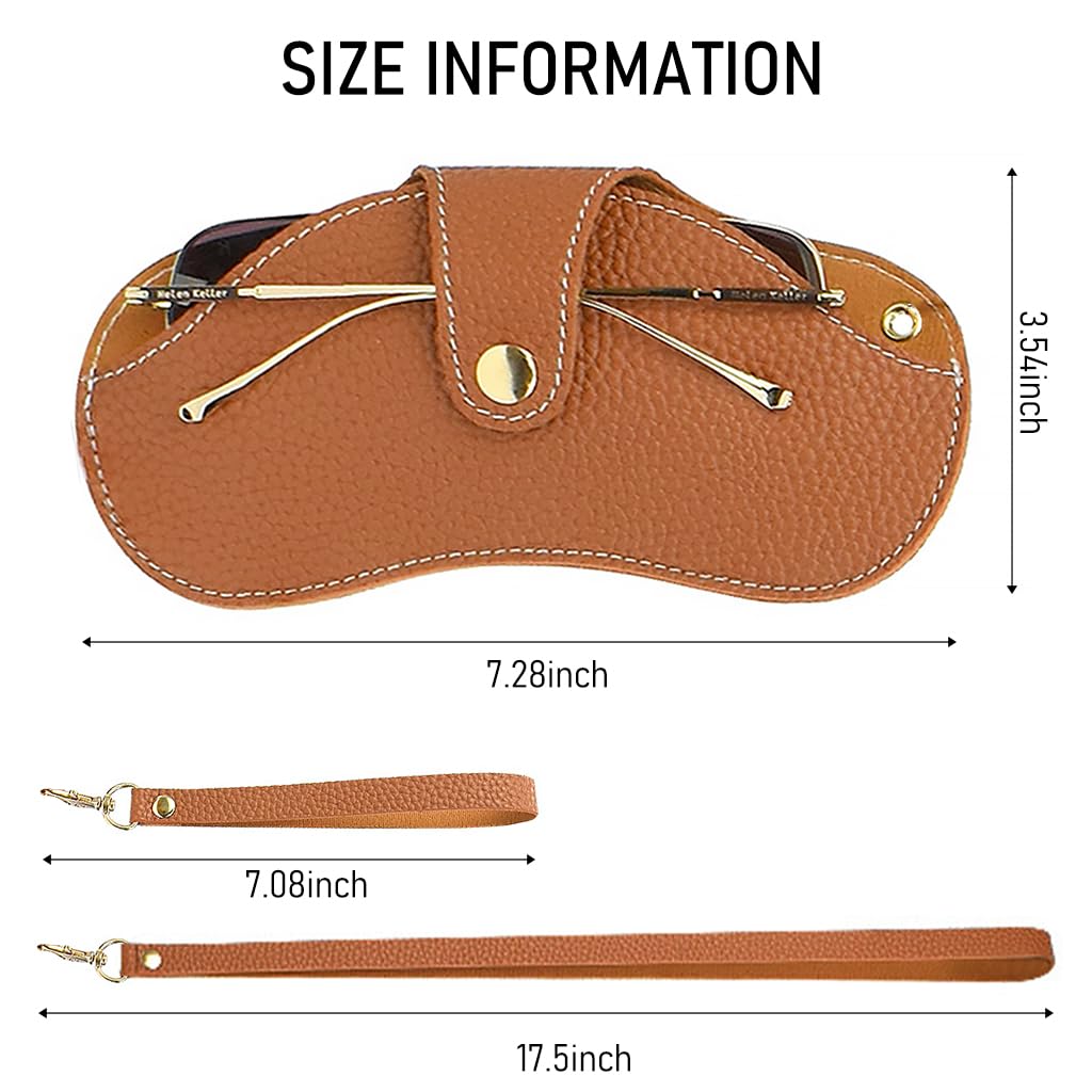 PALAY Soft Leather Sunglasses Organizer Box Fashion Women Sunglasses Organizer Case with Wrist Strap & Shoulder Belt Portable Glasses Pouch Outdoor Carrying Bags for Sunglasses Eyeglass Bag