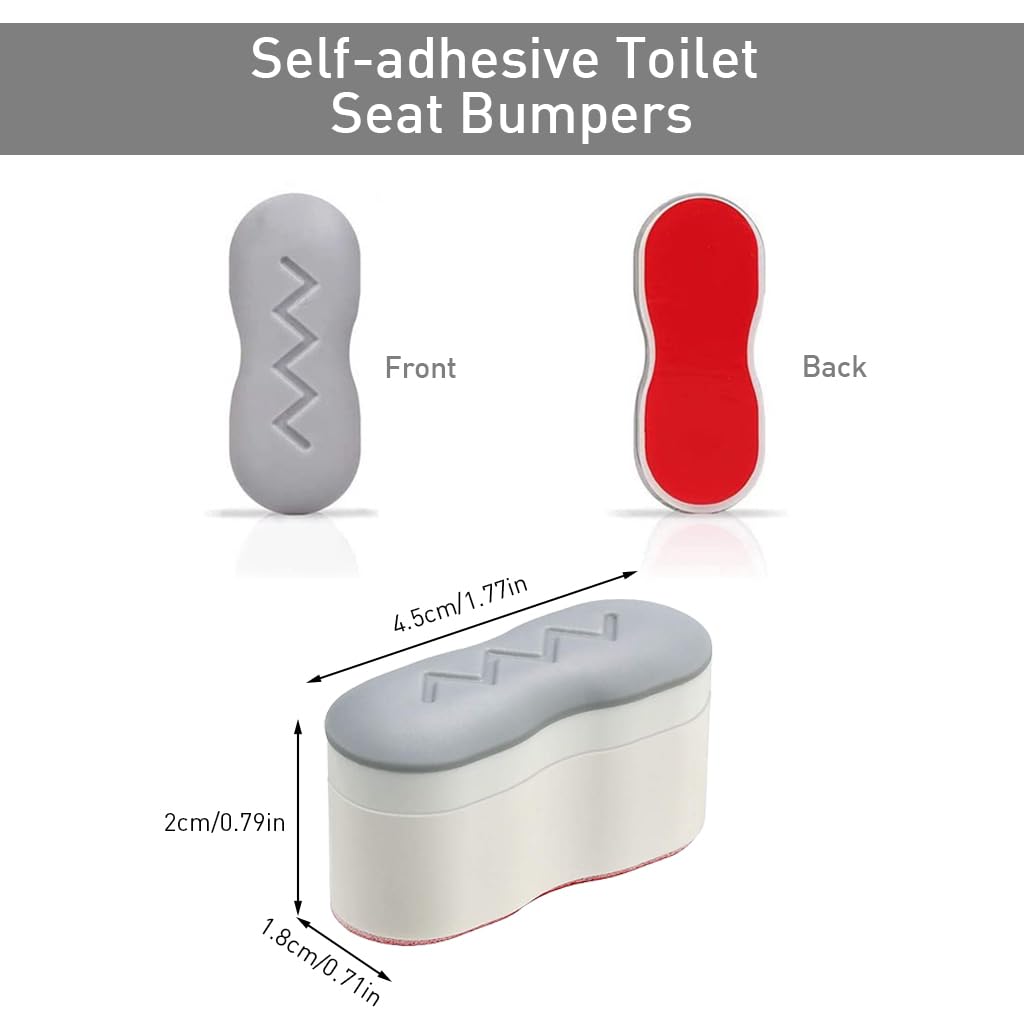 Serplex 4Pcs Toilet Seat Sanitary Bumpers Universal Toilet Seat Bumpers Replacement Strong Adhesive EVA Toilet Seat Sanitary Bumpers