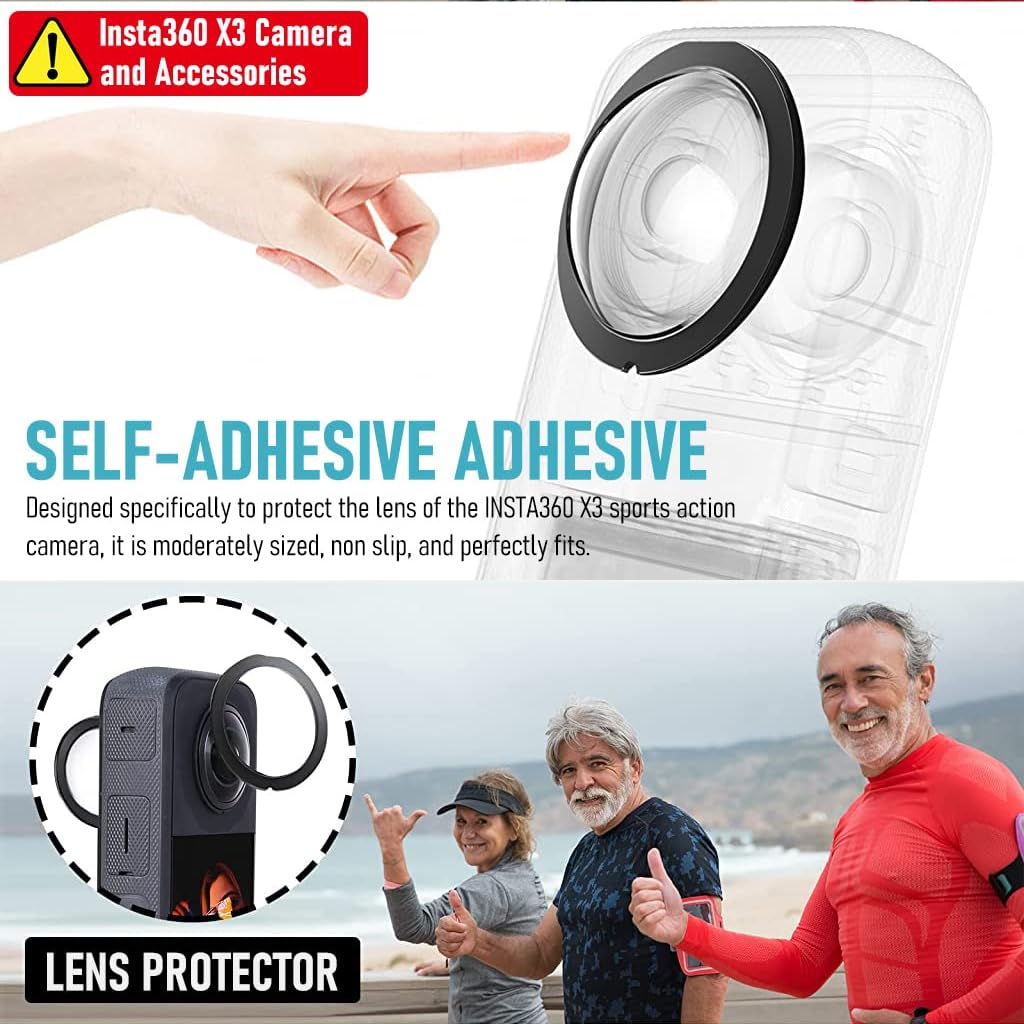 ZORBES 2Pcs HD Lens Cover for Insta360 One X3 Camera, Insta 360 One x3 Phone Lens Cap Camera Lens Protector, Dust Proof Anti-Scratch Protective Cover, Not Included Insta360 One X3 Sports Action Camera (B1)
