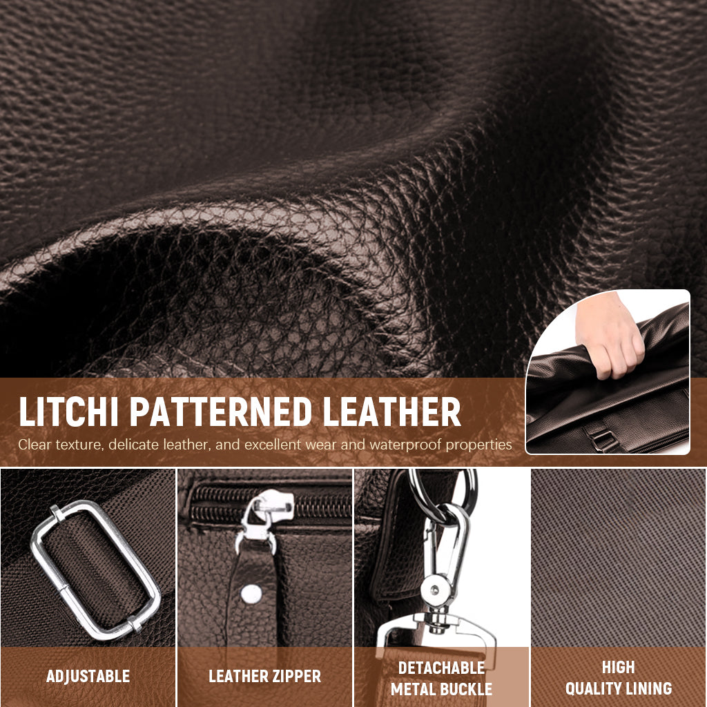GUSTAVE PU Messenger Bag for Men Inch Leather Mens Laptop Bag Computer Handbags Work Bag Crossbody Bag Office Vintage Brown