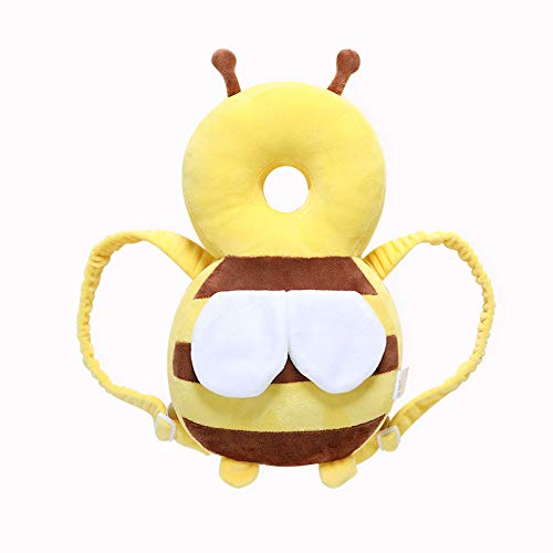 SNOWIE SOFT @ Baby Head Protector and Baby Knee Pads for Crawling,Toddler Baby Walking Head Protection Safety Pads, Adjustable Infant Cushion Backpack for Baby Walkers (Yellow,Beef)