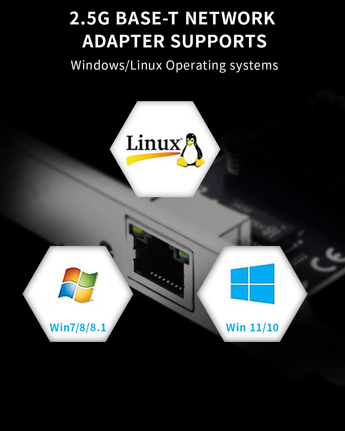 Verilux 2.5GBase-T PCIe Network Adapter - High-Speed Gigabit Ethernet Card for Windows/Linux/MAC - Supports PXE - Compact