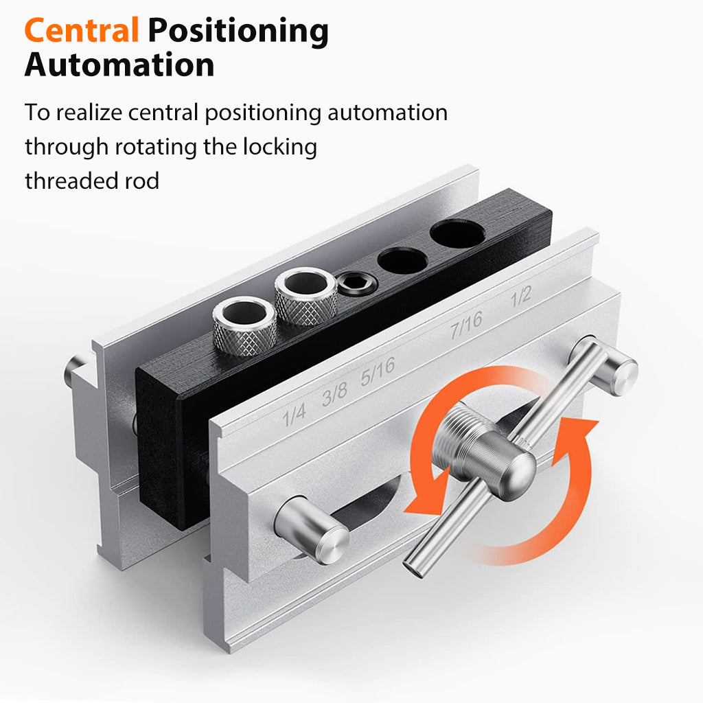 Serplex Auto Center Punch Tool Woodworking Hole Punching Guide with 6 Bushings Wooden Drill Guide Drill Jig Drill Template for Woodworking