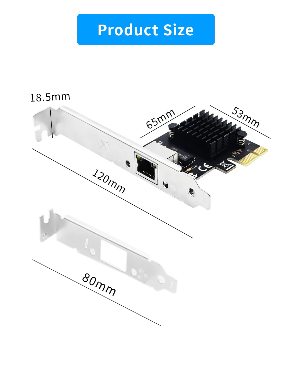 Verilux 2.5GBase-T PCIe Network Adapter - High-Speed Gigabit Ethernet Card for Windows/Linux/MAC - Supports PXE - Compact