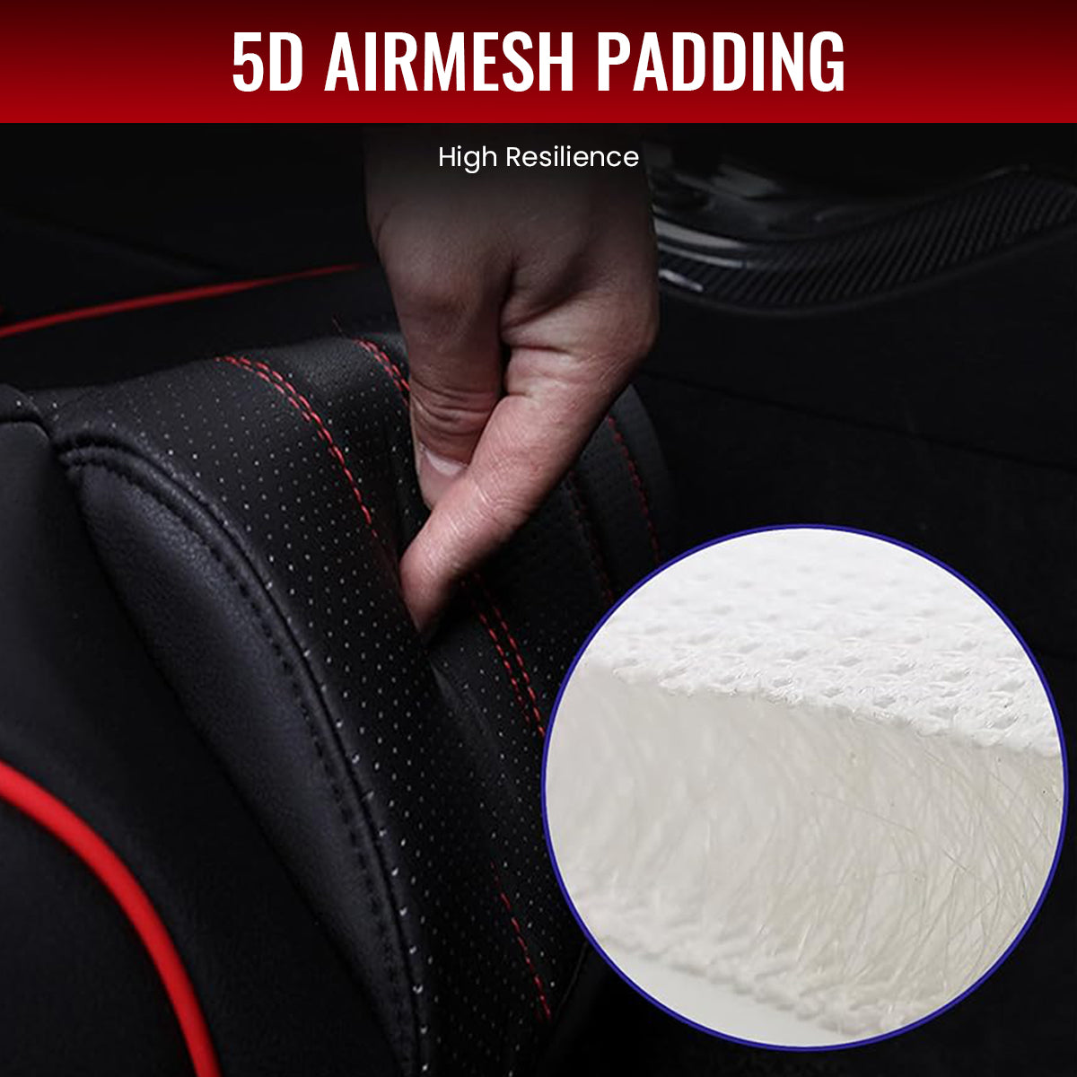 STHIRA 5D PU Leather Front Car Seat Cover Universal Fit Seat Cushion for Car Durable Car Seat Cushion Comfortable Car Seat Mat for All Seasons