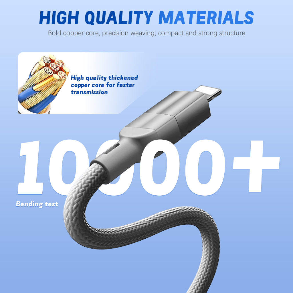 Verilux 4 in 1 Magnetic Type C to Type C Cable, 3.3Ft PD 100W Coiled USB C to Type C Fast Charging & Data, USB C to Light-ning, USB to Type C, USB C to USB C, USB C to Light-ning, Sit for iPhone 15