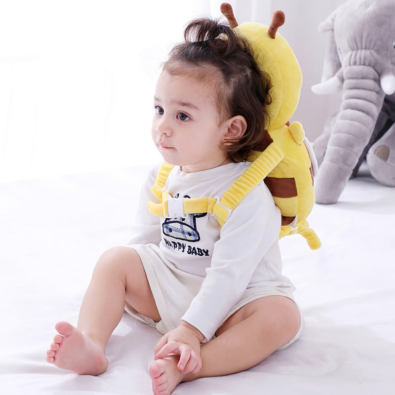 SNOWIE SOFT @ Baby Head Protector and Baby Knee Pads for Crawling,Toddler Baby Walking Head Protection Safety Pads, Adjustable Infant Cushion Backpack for Baby Walkers (Yellow,Beef)
