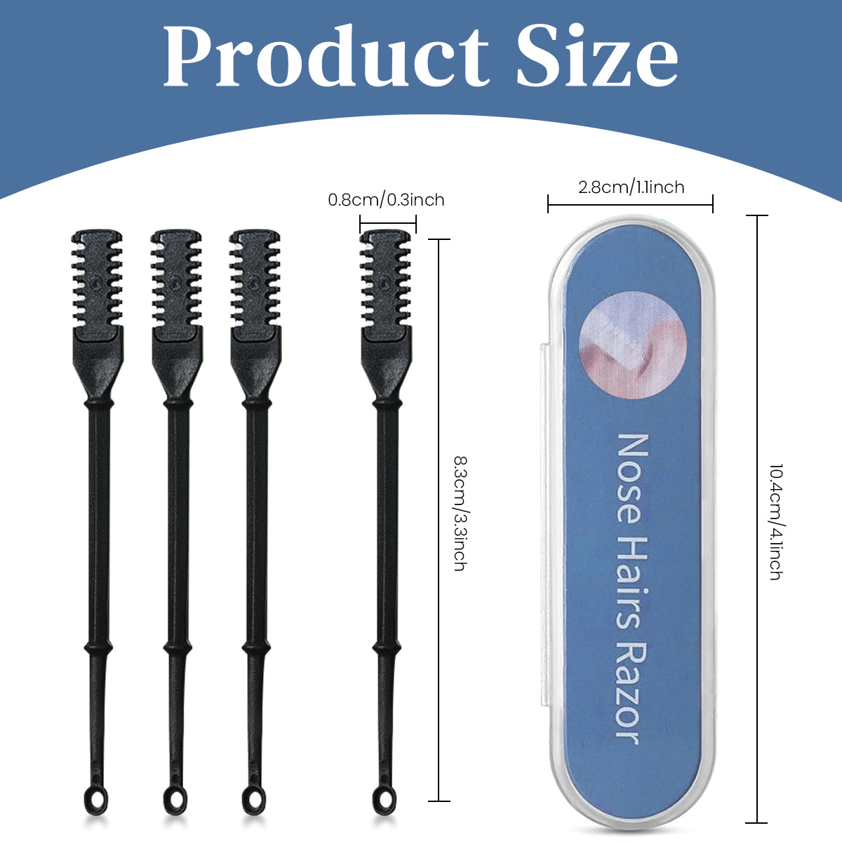 HANNEA 4 Pcs Nose Hair Trimmer for Men Women Pain Free Nose Hair Trimmer 2 in 1 Grooming Tool with Ear Wax Remover Tool Nose Hair Trimmer for Overgrown Nose Hair Stainless Steel Nose Hair Trimmers