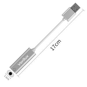 Verilux® USB Sound Card to 3.5mm Jack Audio Adapter External Stereo Splitter Converter for Windows Mac Linux Compatible with PS4 Headset Laptop PC