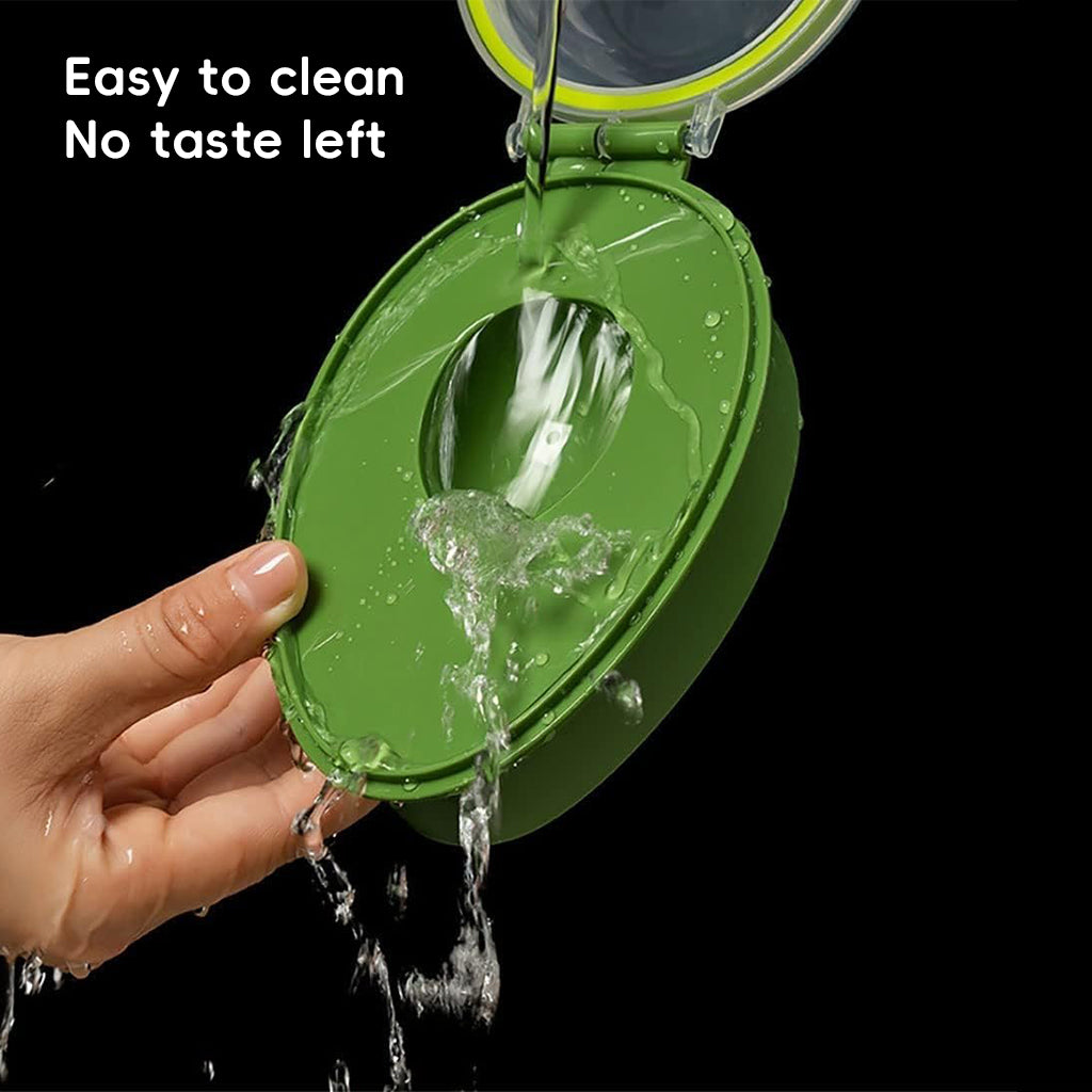 HASTHIP Avocado Saver with Clear Snap Lid, Airtight BPA-Free Food-Grade Storage Box, Cute Avocado-Shaped Container for Fridge, Travel, Office and Picnics