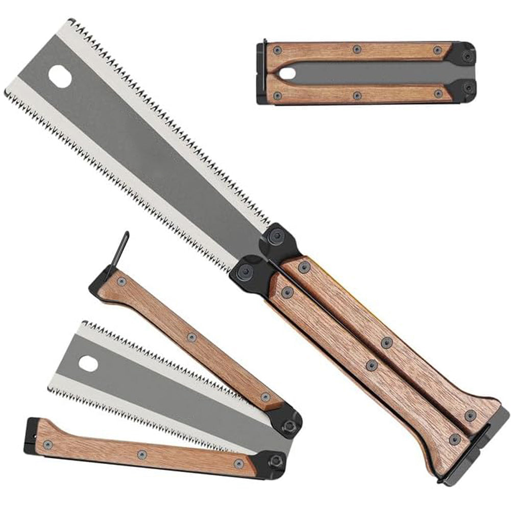 Serplex Hand Saw for Wood Cutting Double Blade SK5 Flush Cut Trim Hand Saw 5.5 Inch Mini Folding Double Edges Saw Pull Saw for Hardwood and Softwood Cutting Carpenter Tools for Wood Work