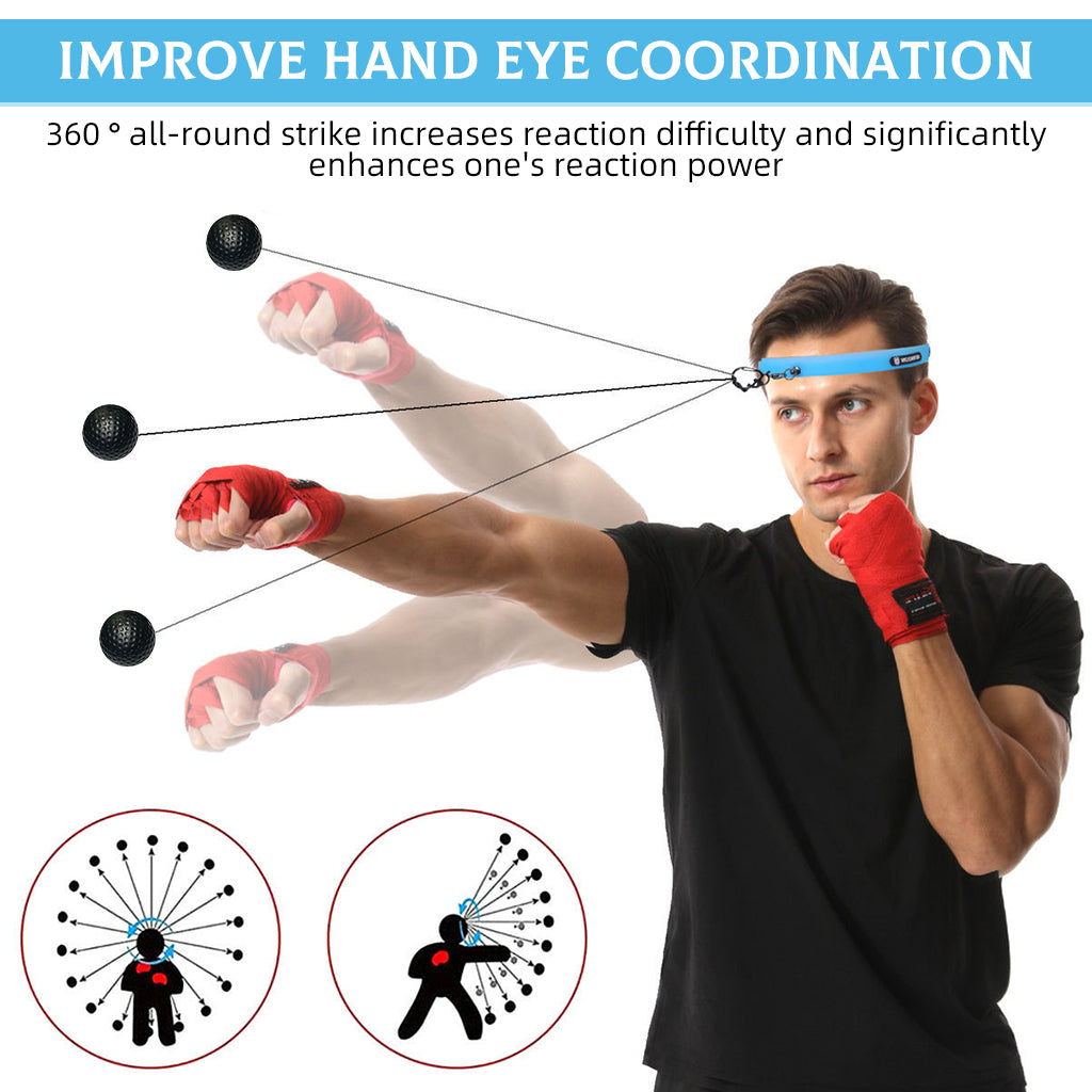 Proberos Boxing Reflex Speed Ball Training Device Head Wear Adult Reflex Ball Punch Bag Trainer Boxing Trainer Home Workout Gear Stress Relief Targeting Concentration Training Boxer's Training Device