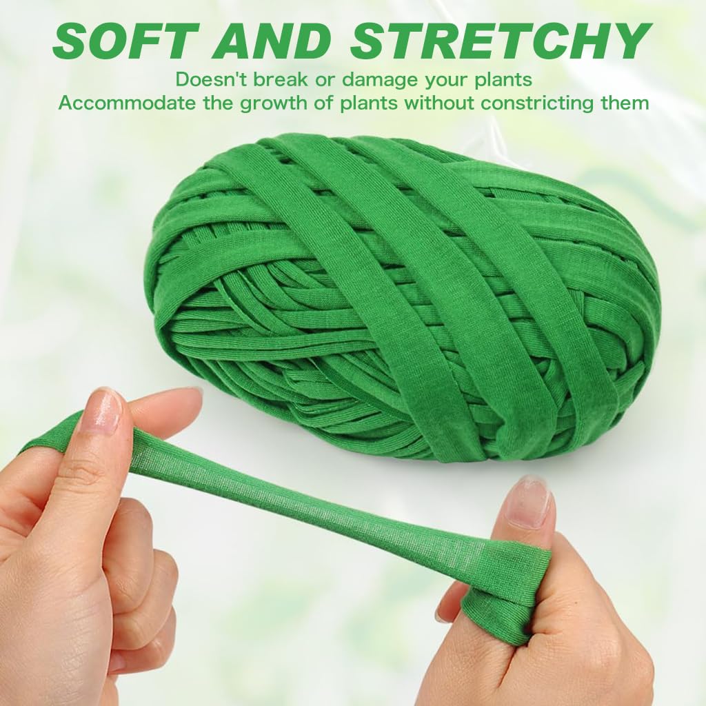 HASTHIP 2pcs Gardening Cloth Ties 98.4Ft Per One Cloth Ties Stretchy Fiber Acrylic Fiber Ties Temporary Ties Gardening Fabric Ties for Climbing Plants, Bundling