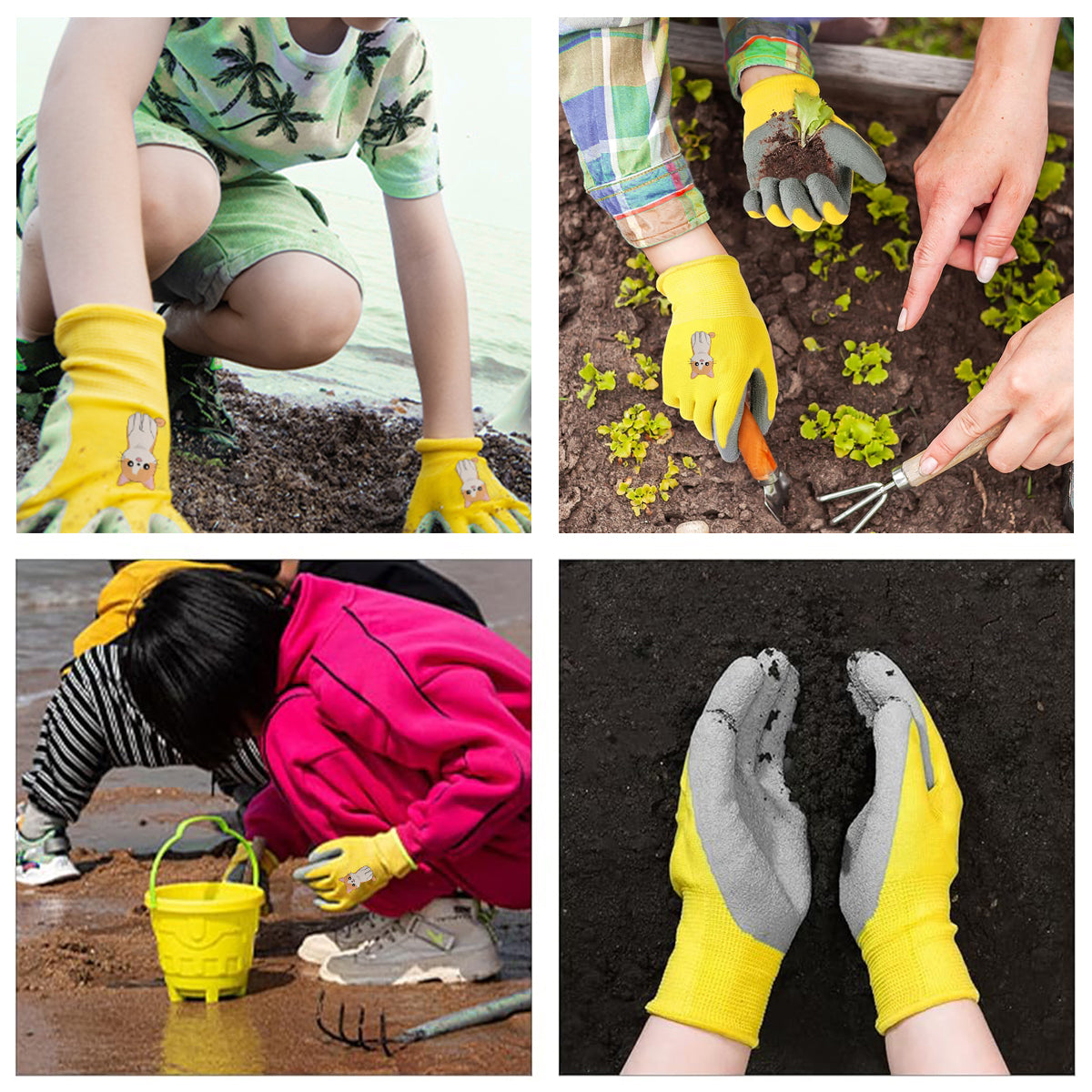 Serplex Ages 8-11 Kids Gardening Gloves, Yard Work Gloves Kids Rubber Gloves Gardening Gloves Rubber Coated Gloves Kids Gloves Protective Rubber Coated Gardening Gloves Digging Field Trip Gloves