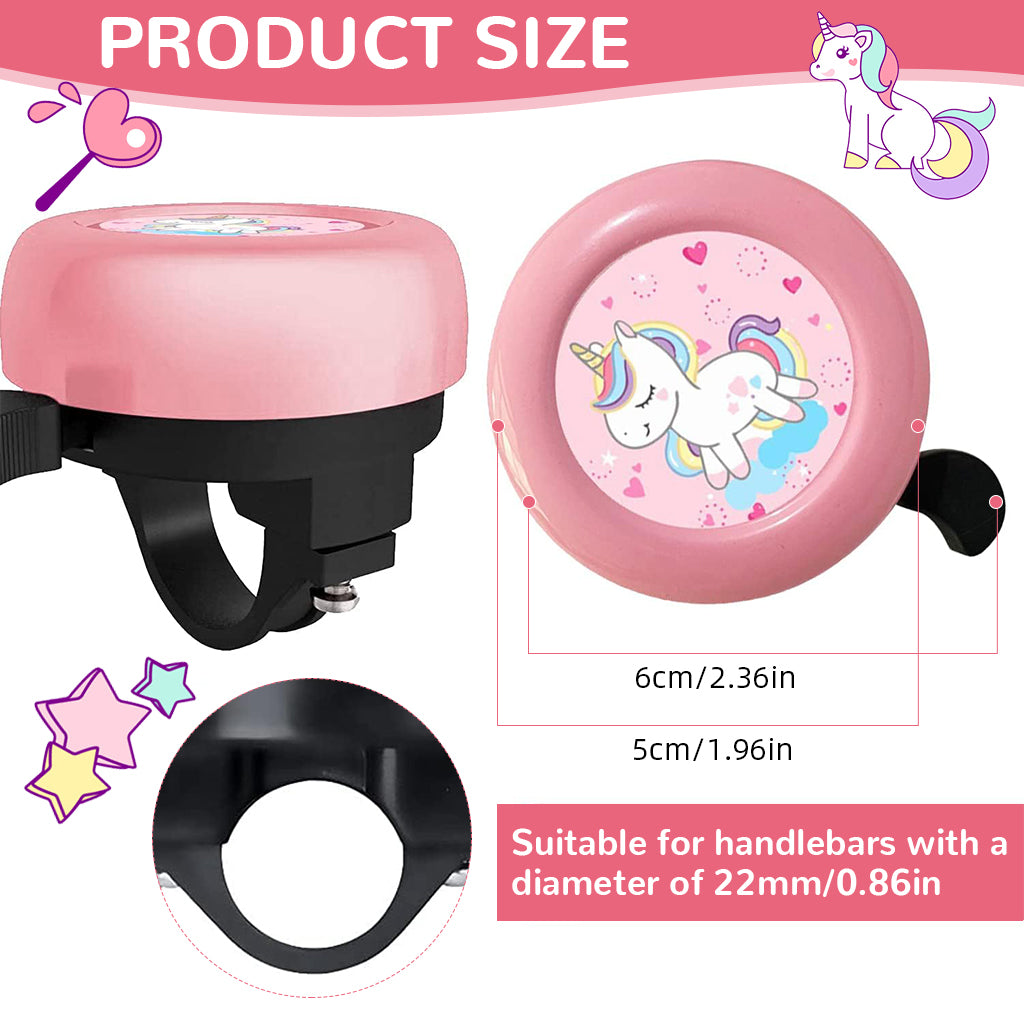 Proberos Kids Bicycle Bell Pink Unnicorn Cartoon Bicycle Bell, Lightweight Steel Bicycle Bell, Cycle Bell for Bicycle for Kids -Ultra-Loud- Cycle Hornfor 22mm Tube