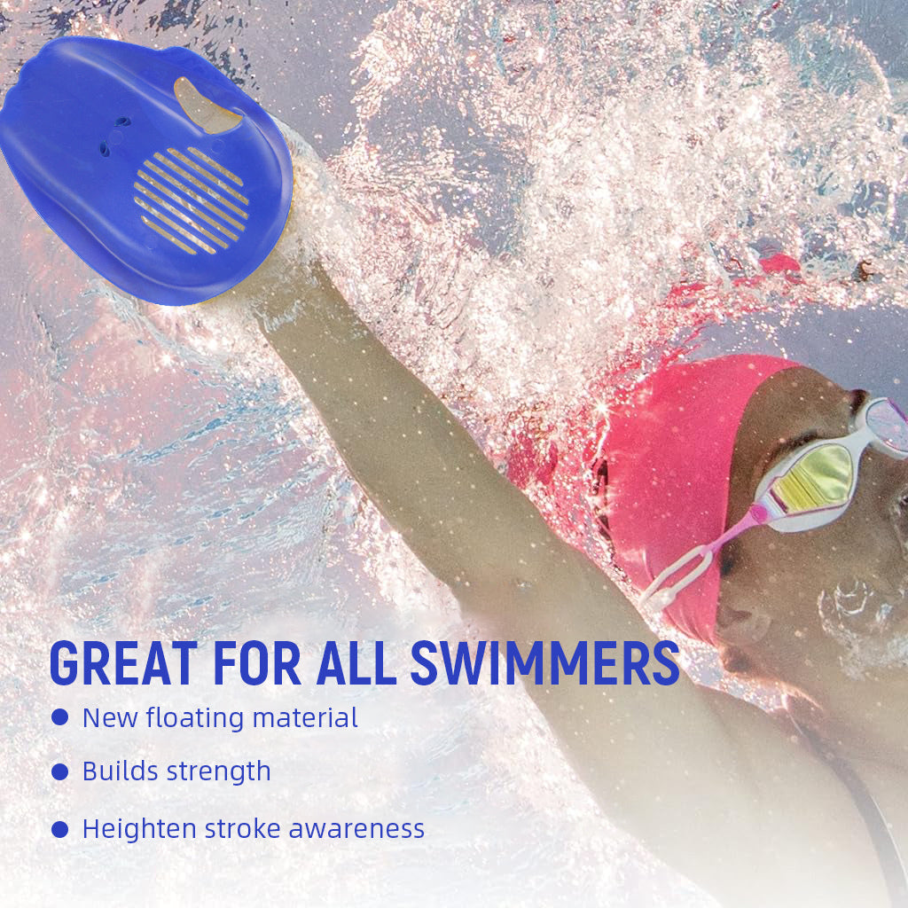 Proberos Beginners Hand Paddles for Teens & Adults Anti-slip Swim Paddles with Detachable Middle Finger Fastening Straps PC Swim Paddles for Strength and Endurance Building, 14.8x18.9cm