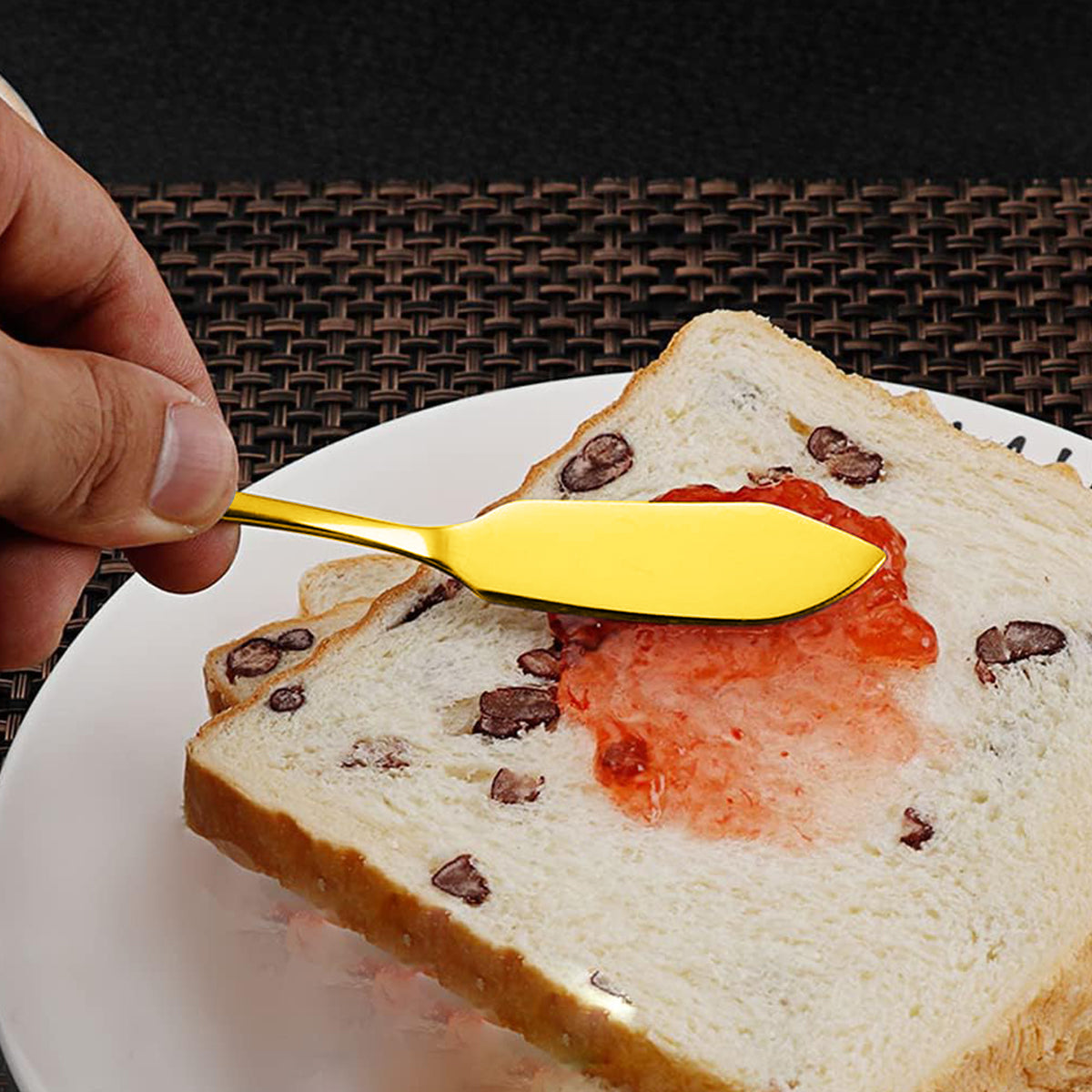 HASTHIP Butter Spreaders Set of 2Pcs 304 Stainless Steel Utility Spreader Serrated Edge Spreaders Butter Slicer Peanut Jam Spreaders