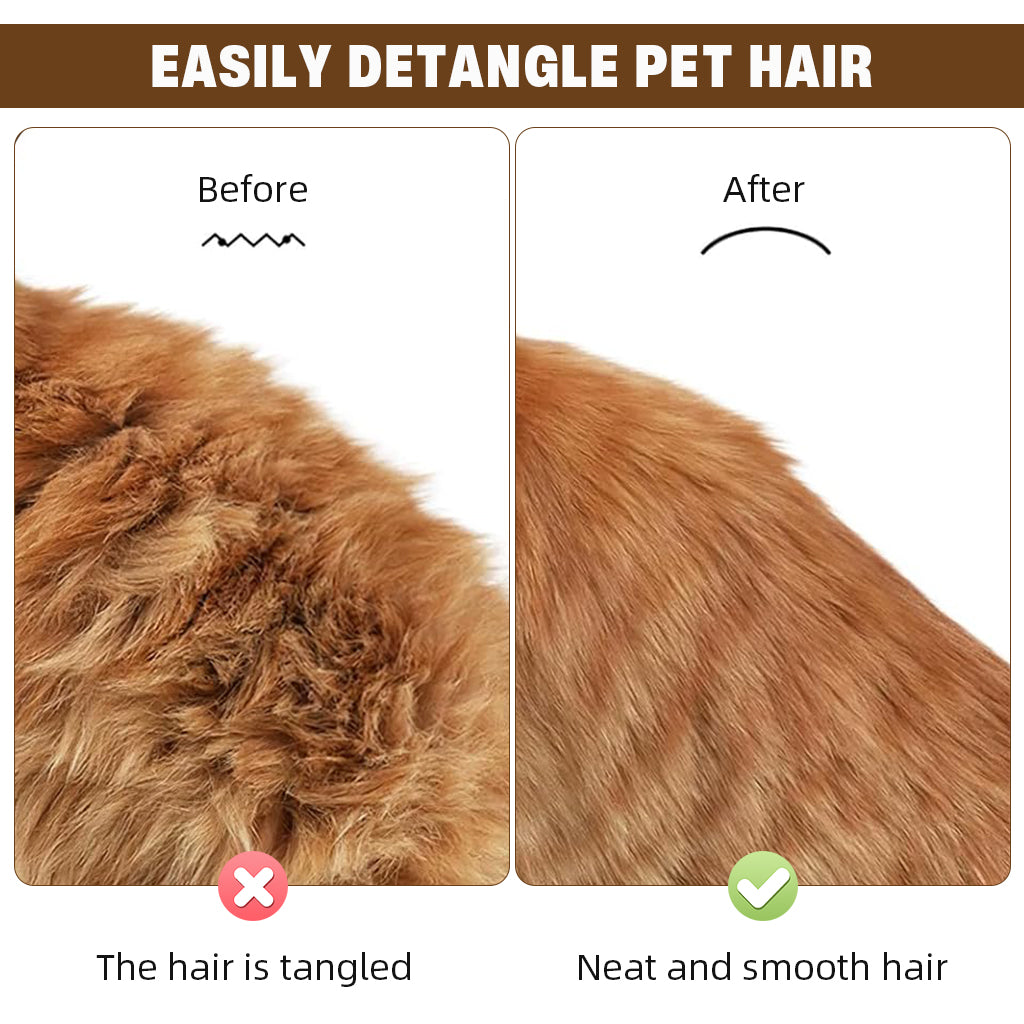 Qpets Pet Grooming Brush Deshedding Hair Brush Self-cleaning Slicker Brush Underfur Rake Untangling Brush for Small Knots and Mats Dog Cat Hair Grooming Brush