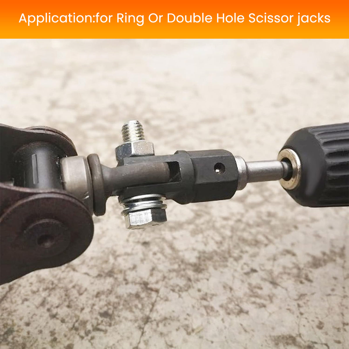 Serplex Car Jack Adapter, 1/2 Inch Car Scissor Jack Adapter, Drill Adapter Replacement for Ring Or Double Hole Scissor Jacks