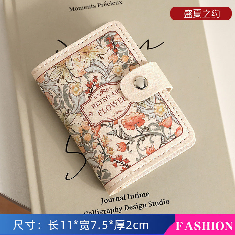 PALAY PU Card Bag for Women Multi Credit Card Bag Holds Up 20 Cards Travel Card Organizer Transparent Card Pockets Fashion Floral Printed Card Bag Mother's Day Gift Birthday Gift for Women