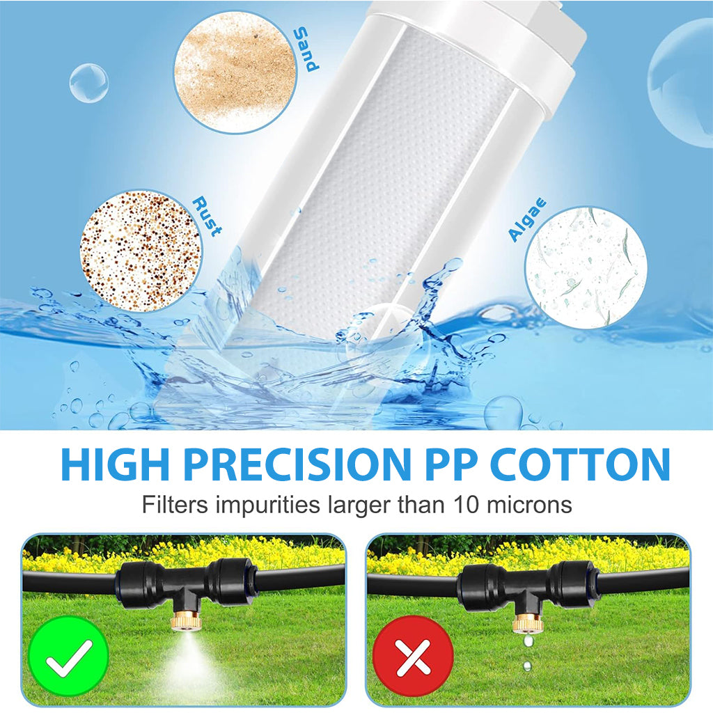 HASTHIP 26FT Cool Mist Spray System with Water Filter - Automatic Garden Watering System - Garden Misting System Kit/Drip Irrigation Kit - Garden Mister Systems Kit for Outdoor Cooling, Patio, Lawn