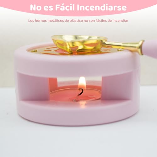 HASTHIP® Wax Seal Stamp Set 15 Multicolor Beads 6 Stamps Pink Cat Claw Handle Warmer Spoon Tweezers 10 Tealights Silicone Mat Craft DIY Gift Kit for Personalized Invitations Packaging 3 PCS