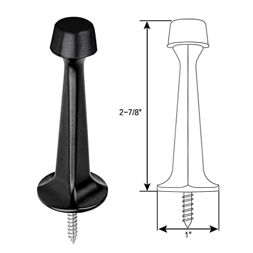 HASTHIP 4pcs Heavy Duty Solid Rigid Door Stop w/Rubber Tip, Wall Mount Door Stoppers for Bottom of Door