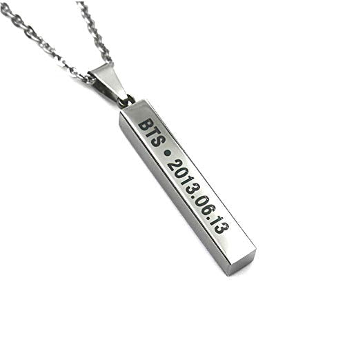 SANNIDHI Plata Acero Inoxidable Hip Hop Team Bangtan BTS Collar Colgante Pendant for Boys & Girls (Multi-Colour)