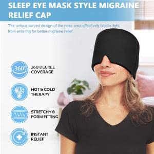 PALAY Black Sleeping Soft Eye Mask To relief stress and Headache with cool Gel for Men and Women
