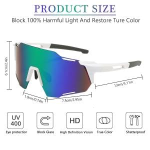 PALAY Sports Sunglasses Biking Sunglasses UV Protection Riding Polarized Sunglasses with Case Motorcycle Windproof Sunglasses Unisex Sports Sunglasses for Biking, Marathon, Motorcycling